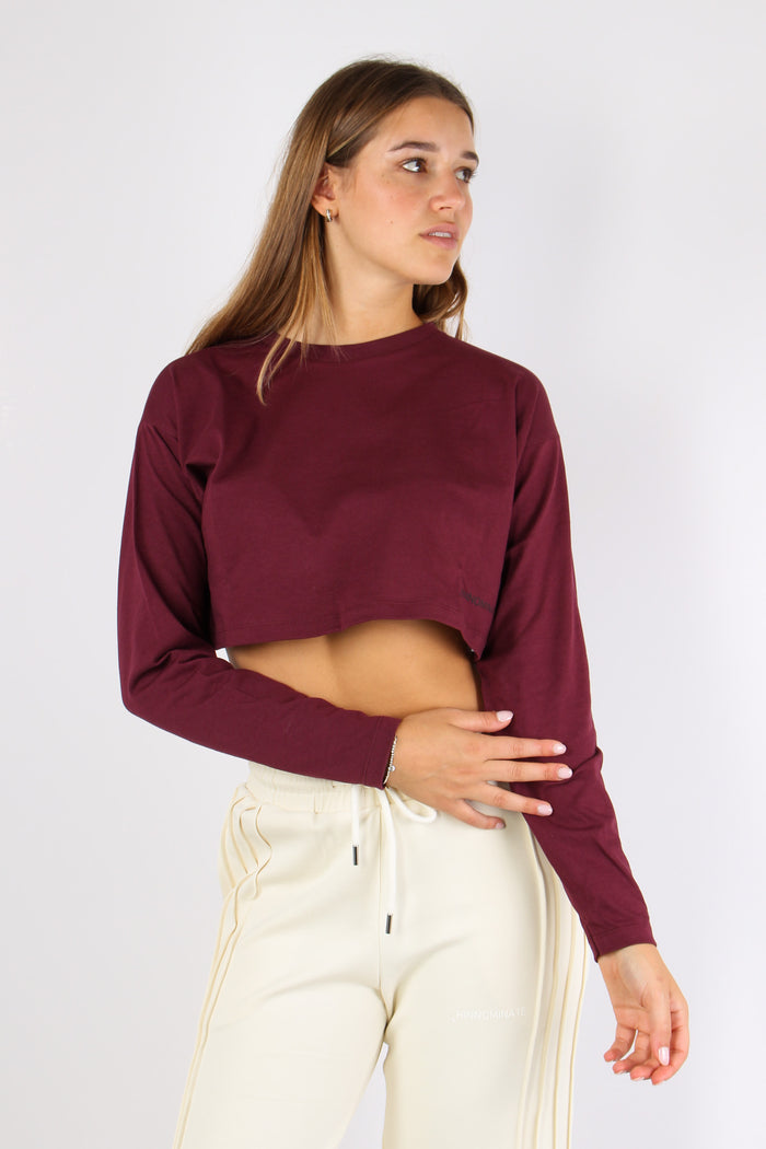 T-shirt Cropped M/l Bordeaux-2