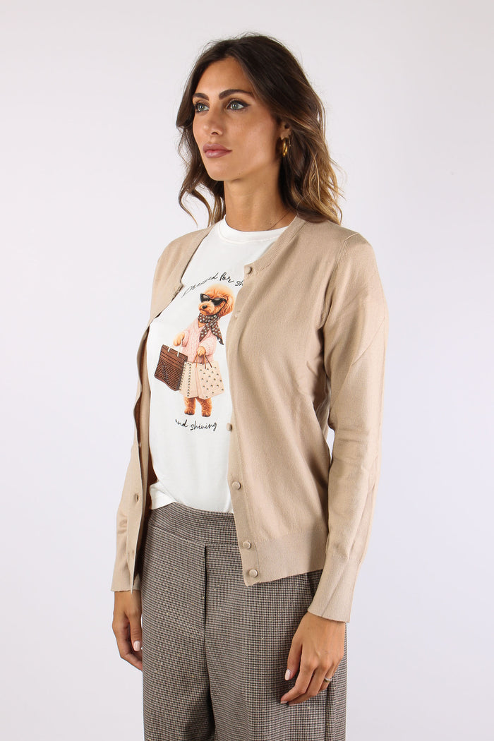 Cardigan Viscosa Cammello-3