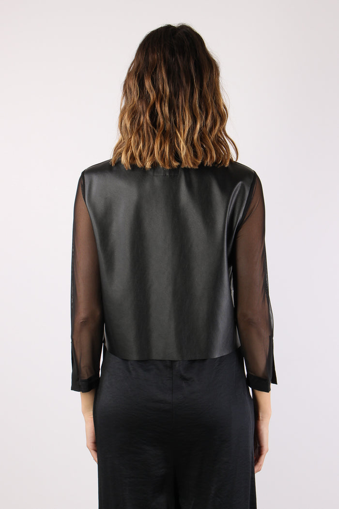Alfio Giacca Ecopelle Tulle Black-5