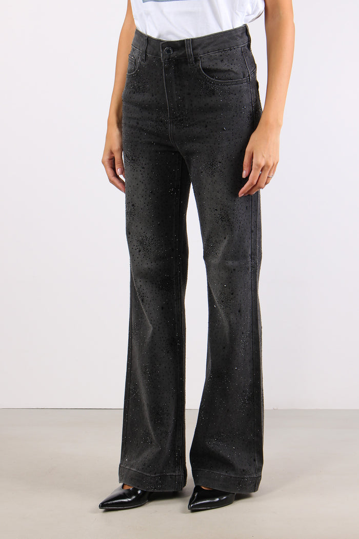 Denim Straight Gamba Strass Denim Black-4