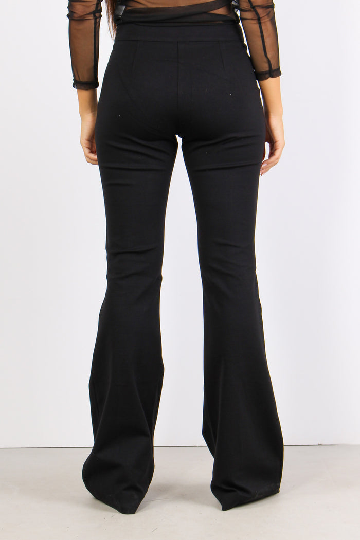 Pantalone Zampa Logo Cinturino Nero-5