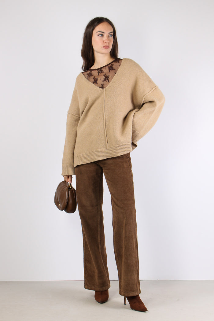 Maglia Scavo V Avanti Dietro Tortora-6