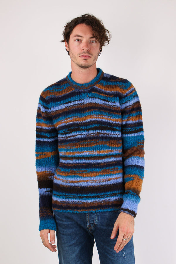 Maglia Girocollo Riga Indefini Blu/ruggine