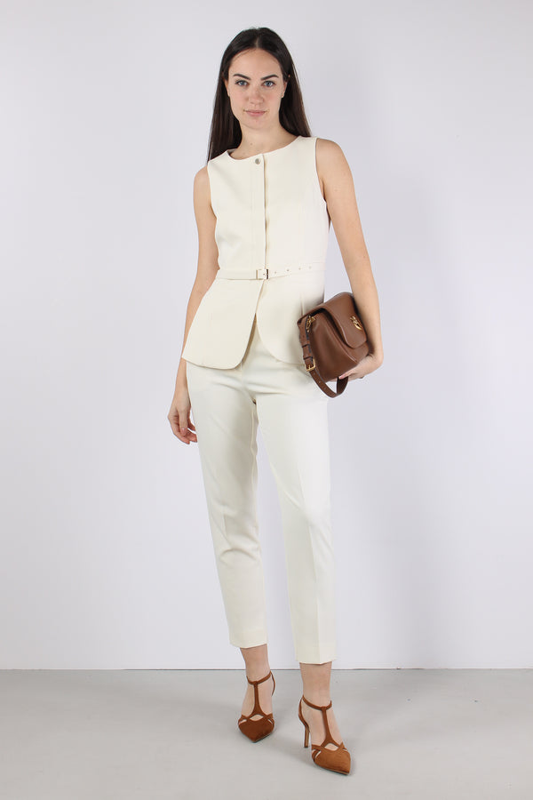 Gilet Cinturato Panna