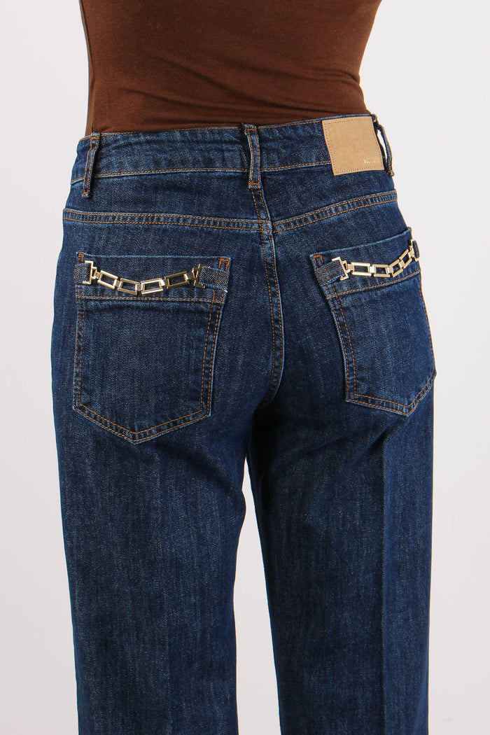 Denim Bull 5 Tasche Catene Denim Scuro-7