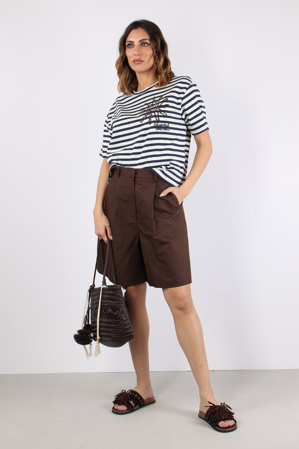 Sabato T-shirt Cotone Ricami Off White