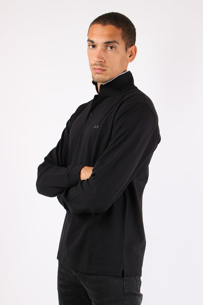 Polo Ml Profilo Collo Nero-5