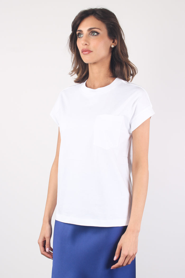 T-shirt Over Cotone Bianco-5