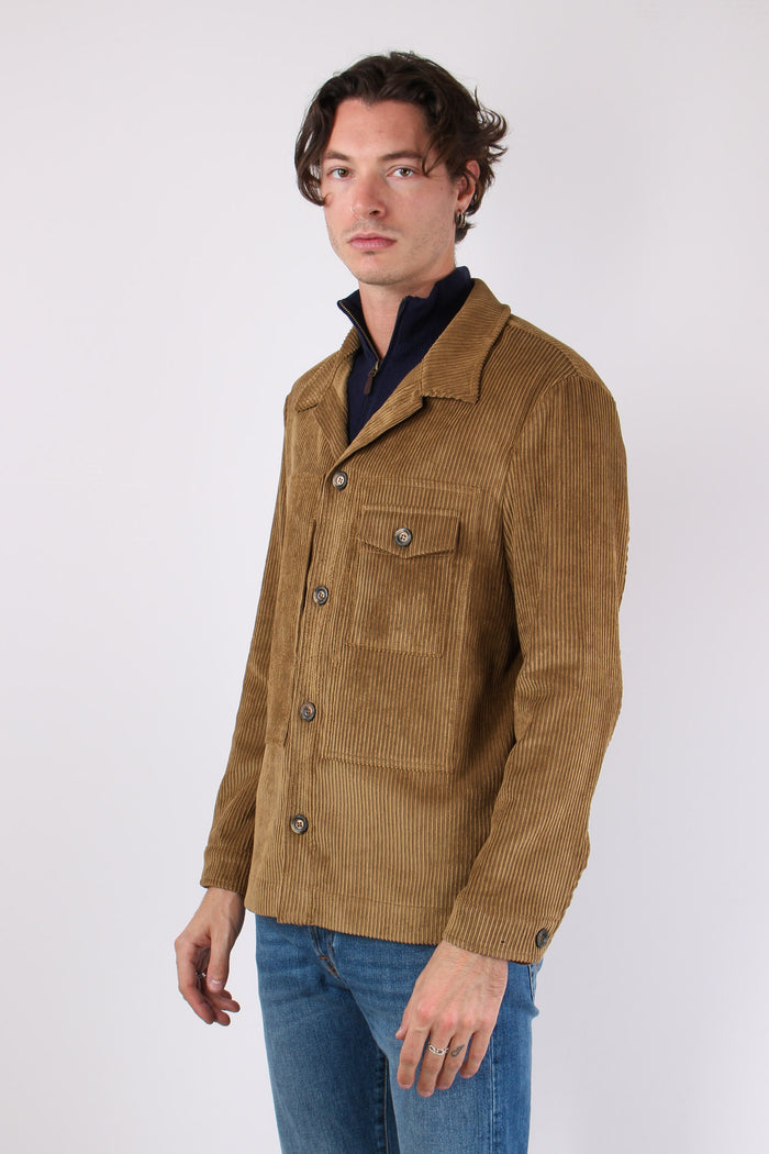 Spillo Giacca Camicia Velluto Cammello-3