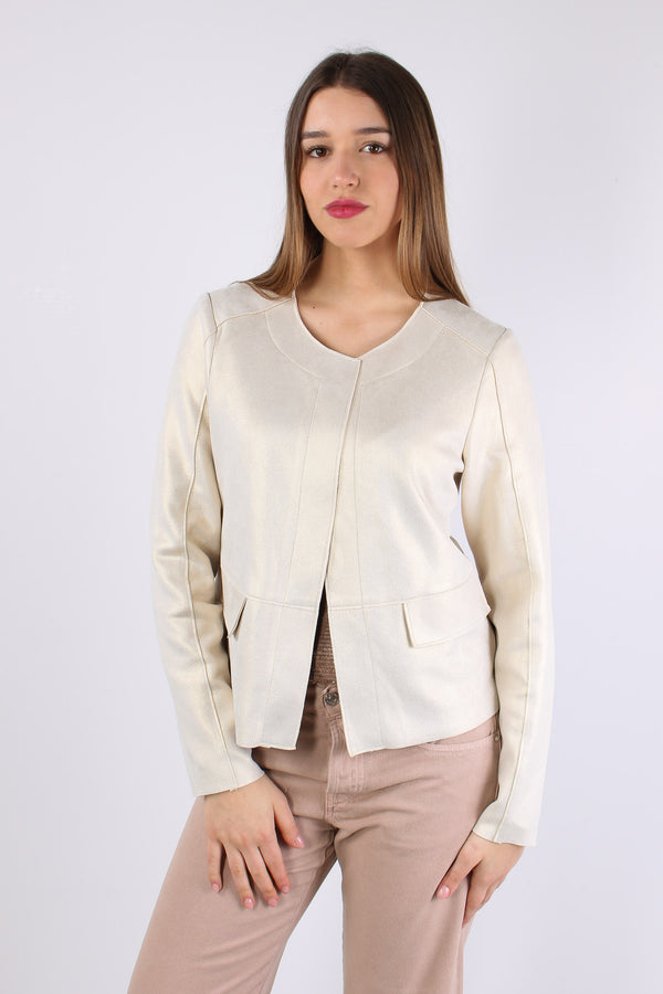 Giacca Aperta Ecocamoscio Birch Gold-2