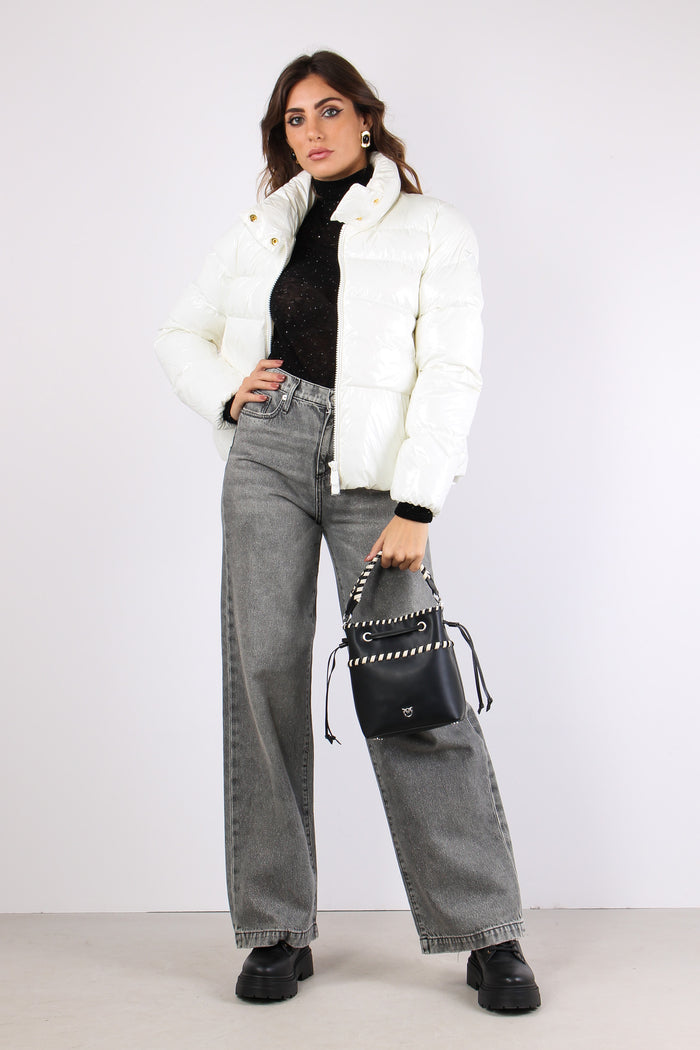 Mirco Caban Piumino Logo Bianco/biancaneve