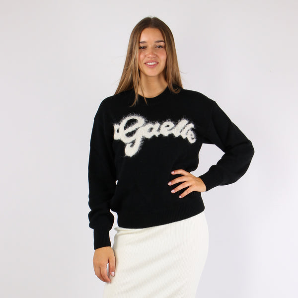 Maglia Logo Mohair Nero-2