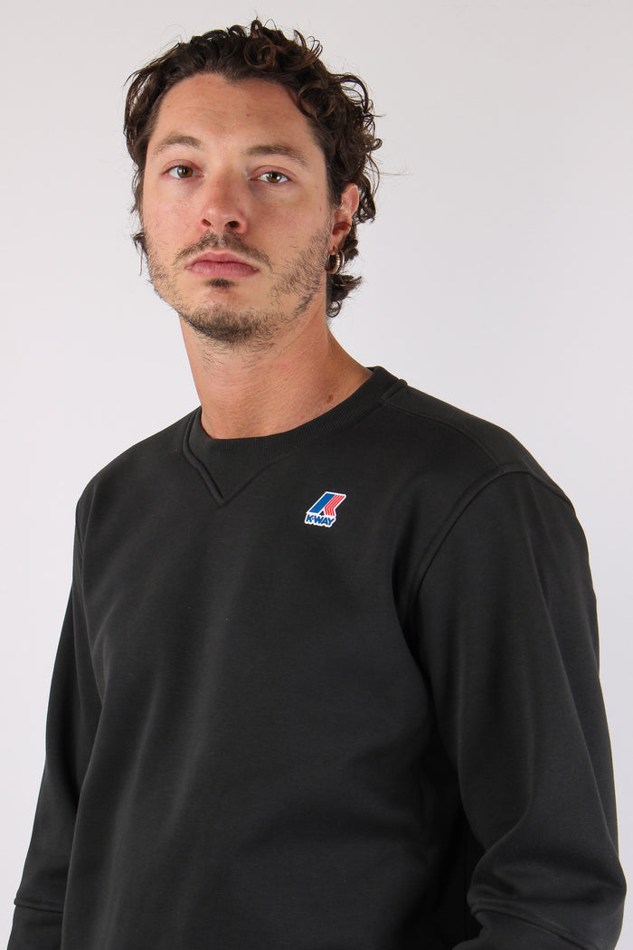 Felpa Girocollo Cotone Black Pure-6