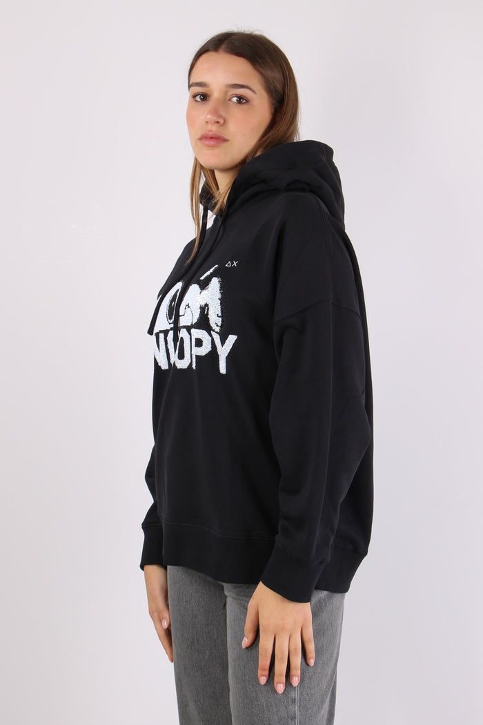 Felpa Cappuccio Snoopy Strass Nero-7