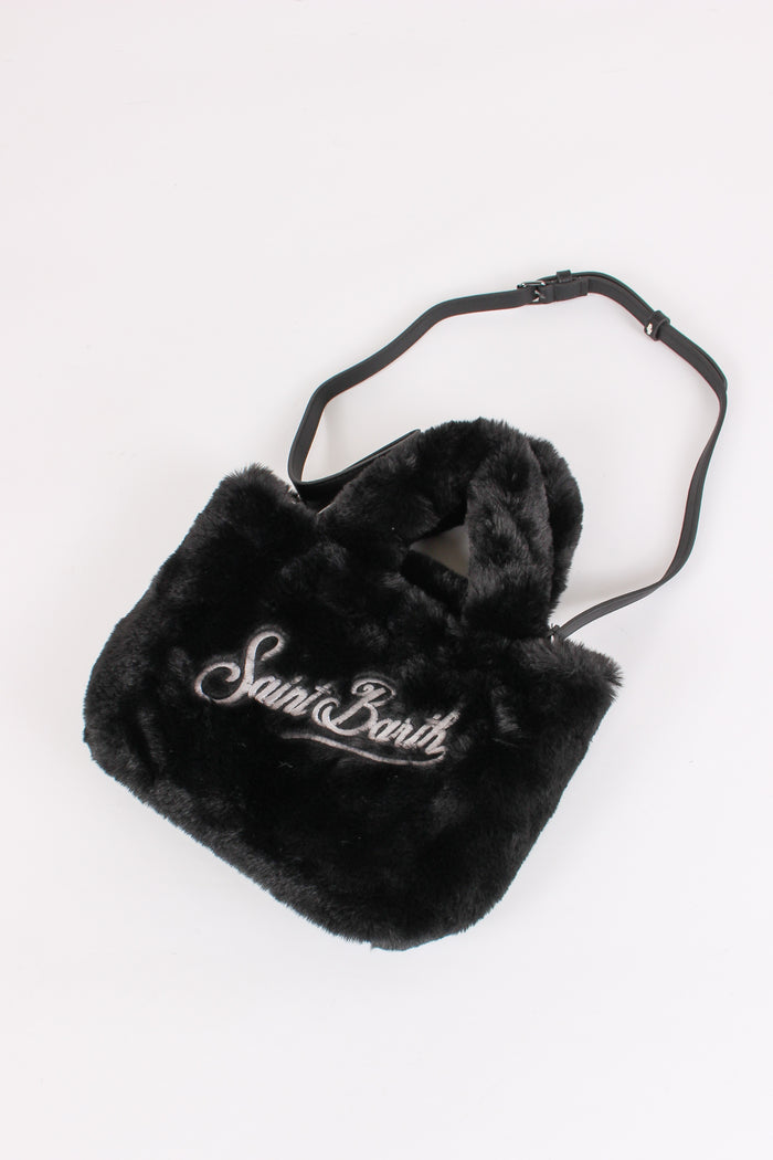 Borsa Mano Pelliccia Nero-7