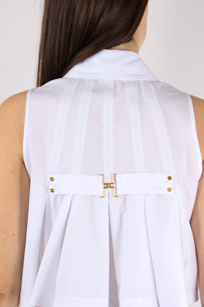 Camicia Corta Smanicata Bianco-10