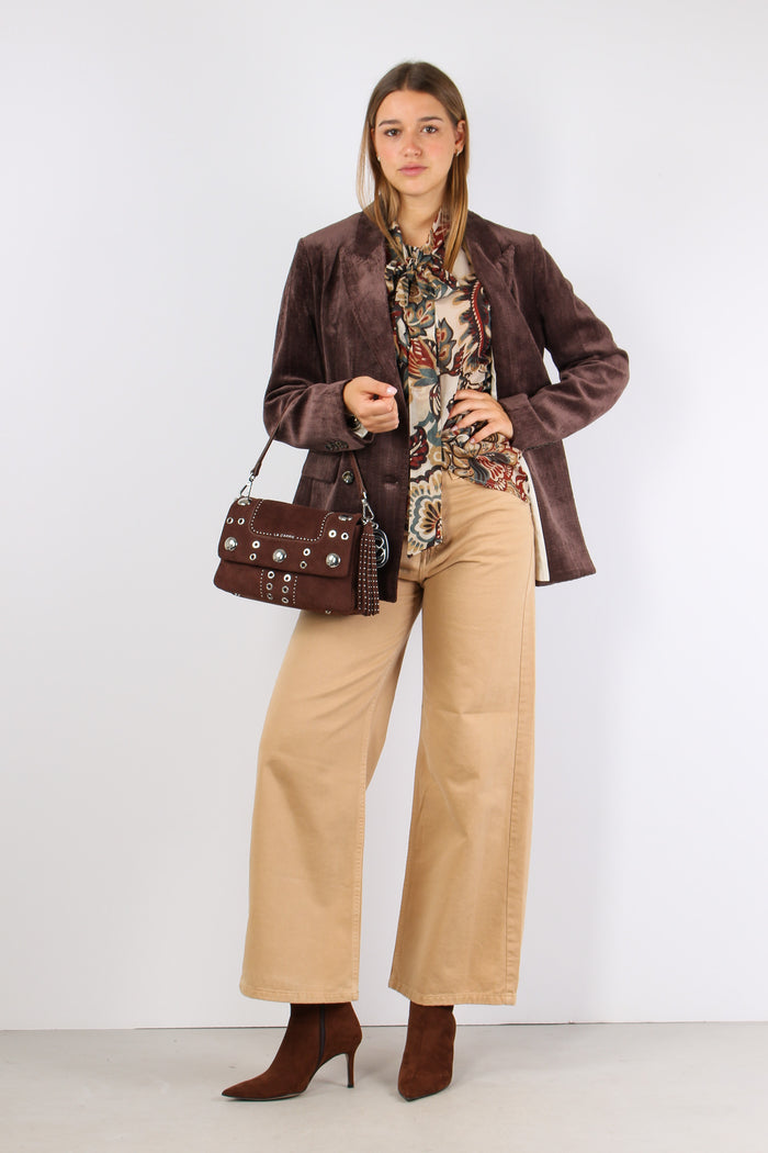 Camicia Fiocco Viscosa Fantasi Ottanio/bordeaux-5