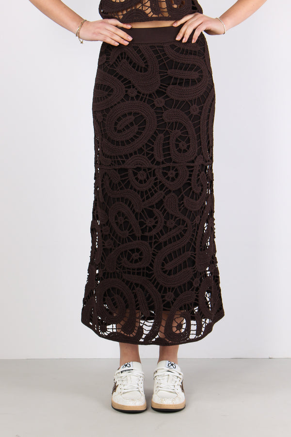 Maestrale Gonna Macrame Marrone Java-2