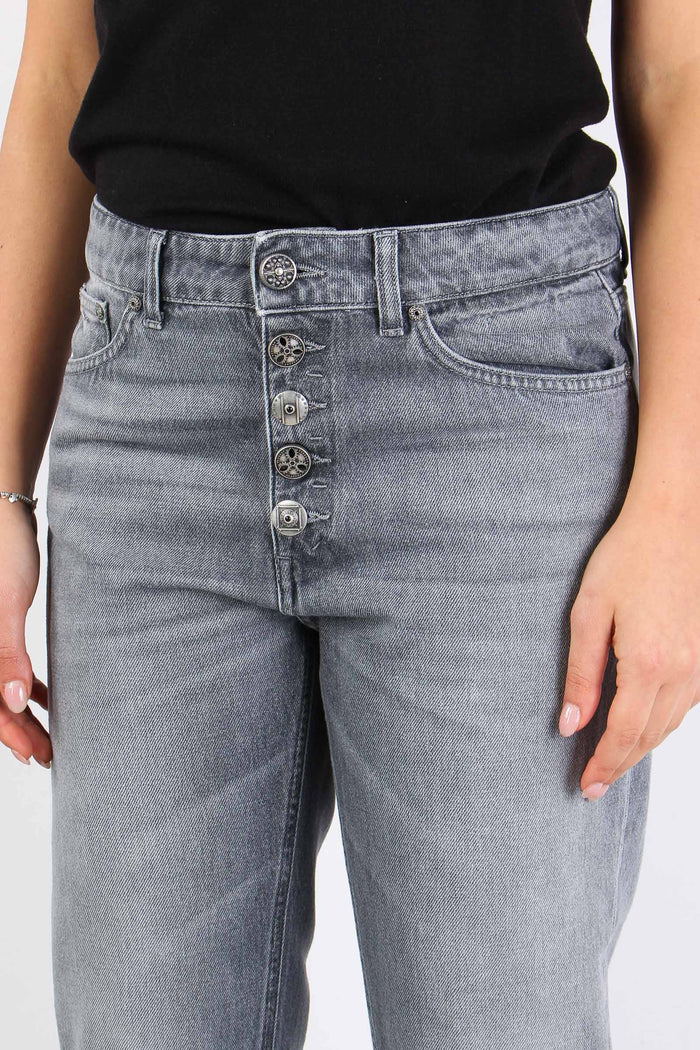 Koons Denim Risvolto  Bottone Grigio-7