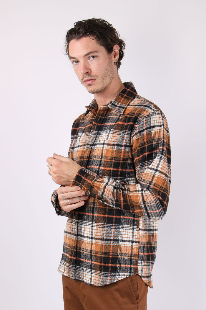 Camicia Flanella Taschino Quad Bruciato/nero-3