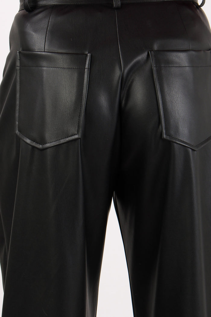 Pantalone Ecopelle Cucitura Ce Nero-6