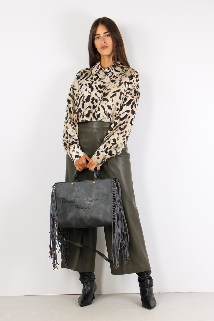 Pantalone Cropped Inserto Ecop Military Green