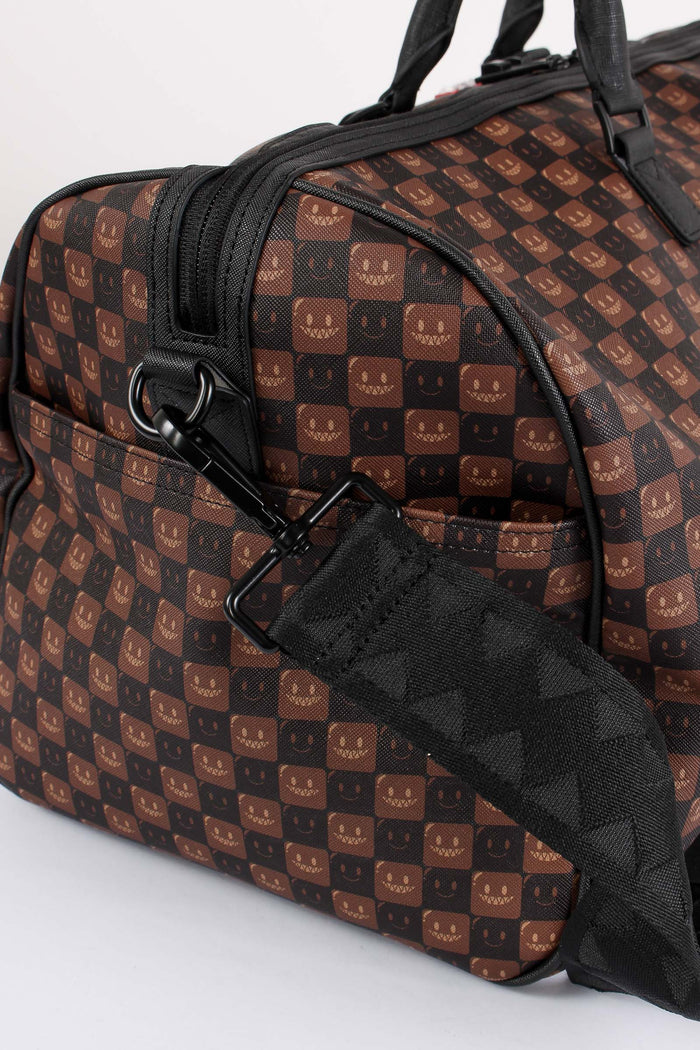 Duffle Shark In Paris Check Marrone-5