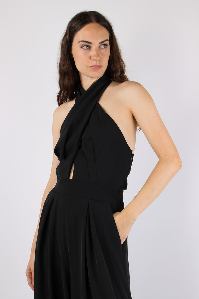 Tuta Fluida Apertura Davanti Nero-8
