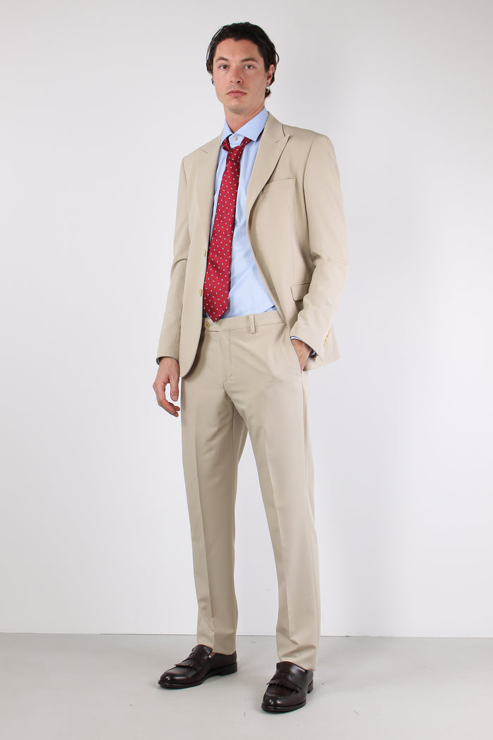 Abito Misto Lana Slim Beige-2