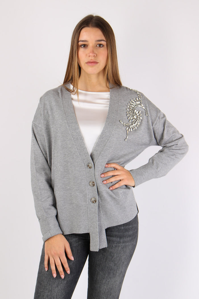 Venetico Cardigan Applicazione Medium-3