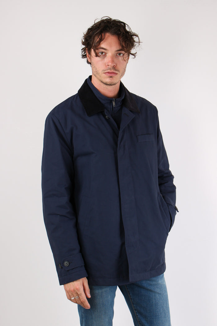Cappotto Morning Corto Canvas Blu-5