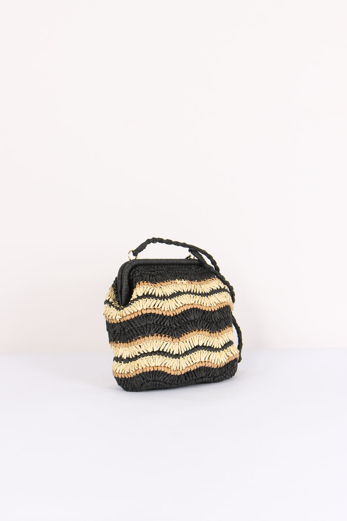 Pochette Paglia Rigida Riga Nero-7