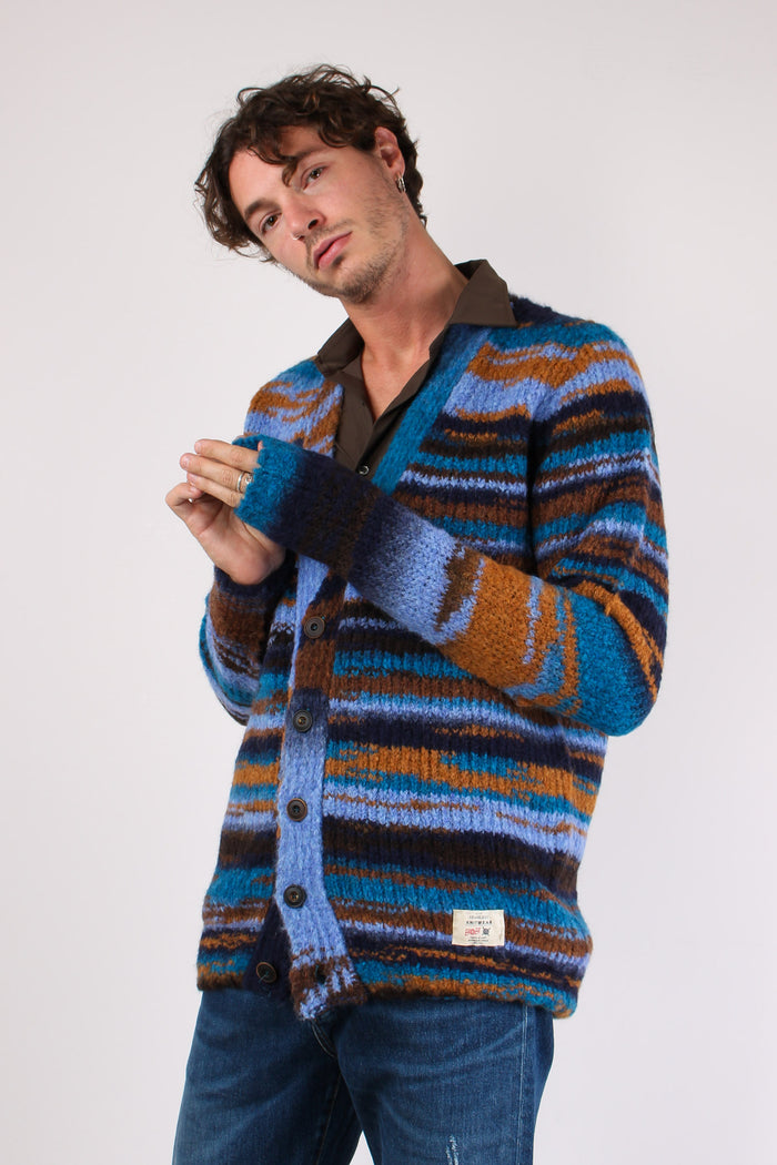 Cardigan Riga Indefinita Blu/ruggine-6