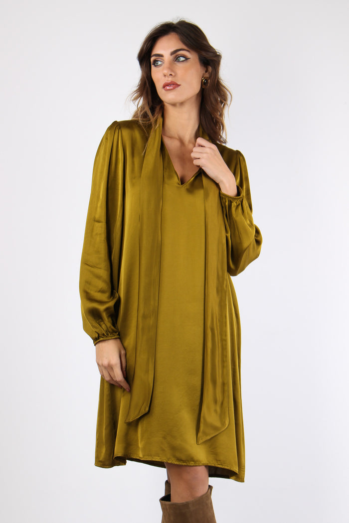 Abito Fiocco Viscosa Olio-3
