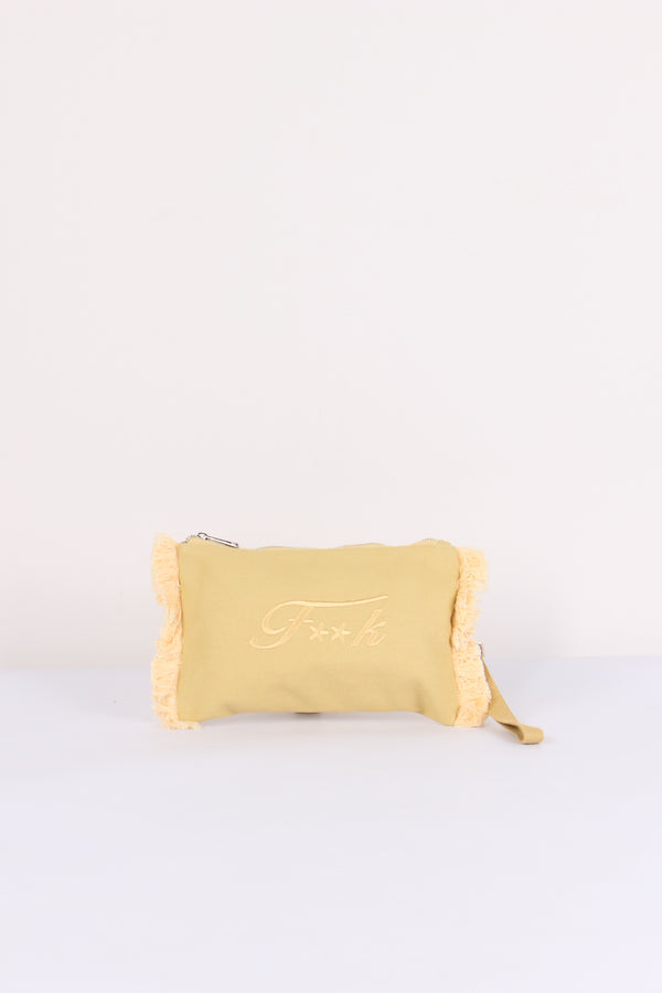 Pochette Canvas Logo Beige