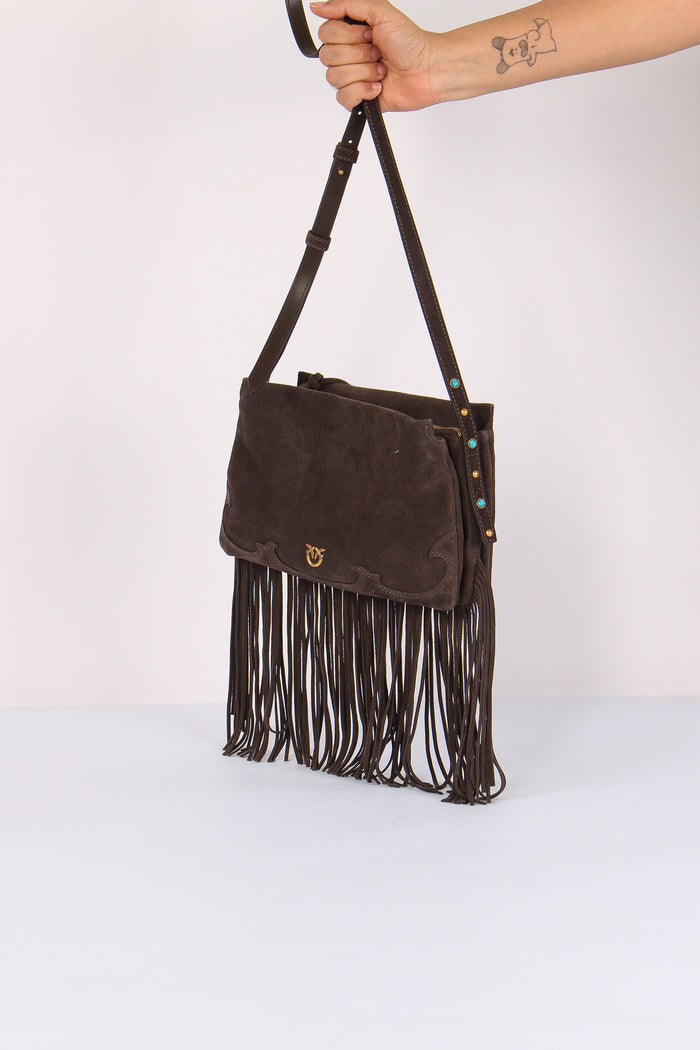 Tracolla Camoscio Frange Marrone Caffe-5