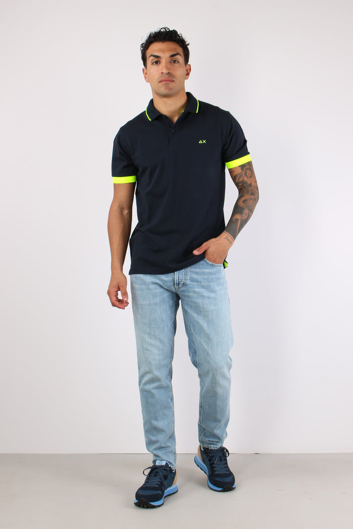 Polo Colletto Filo Navy Blue-3