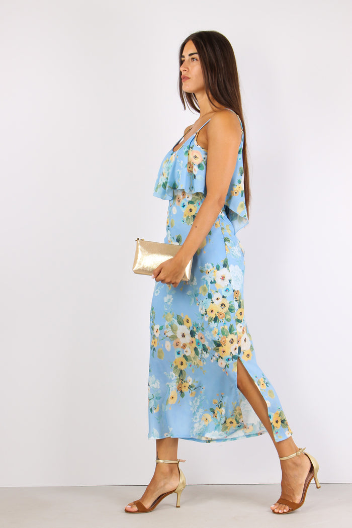 Abito Doppia Balza Fantasia Fi Azzurro-4