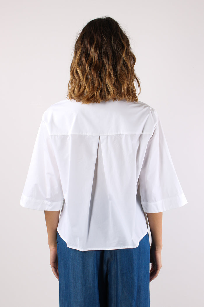 Camicia Apertura Manica Bianco-4
