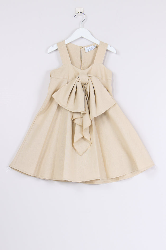 Abito Lino Fiocco Davanti Fantasia