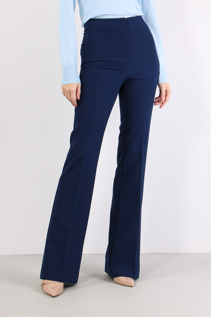 Pantalone Zampa Tessuto Tecnico Navy-2