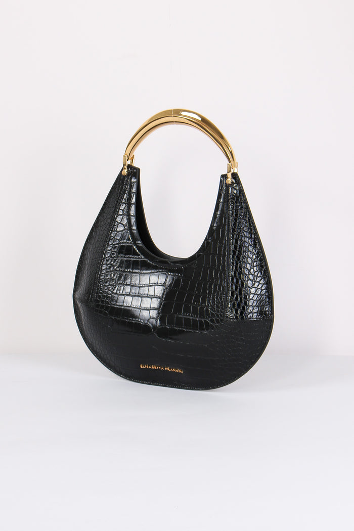 Borsa Hobo Manico Rigido Nero-4