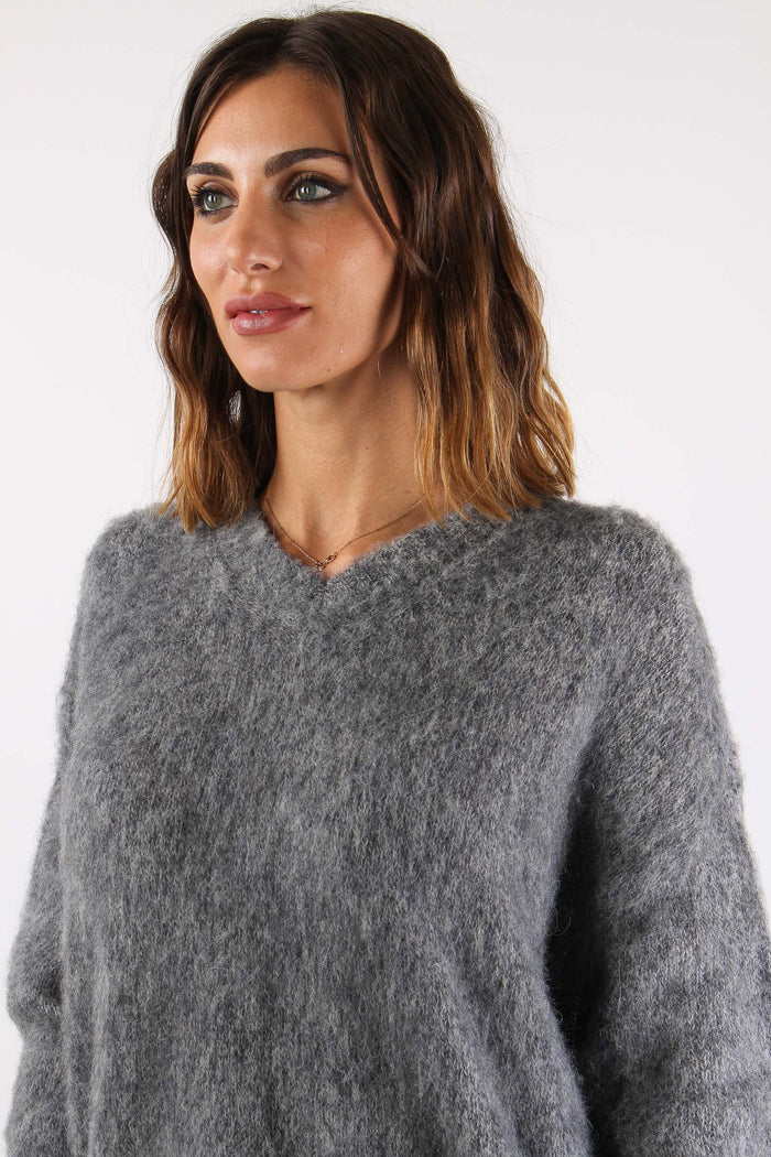 Maglia Mohair Puntinata Grey-8