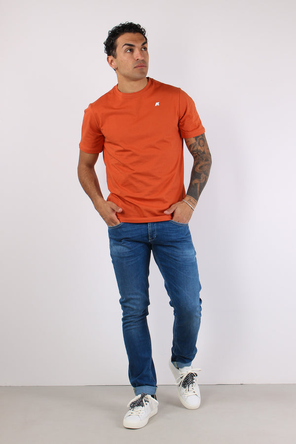 T-shirt Basica Logo Contrasto Orange