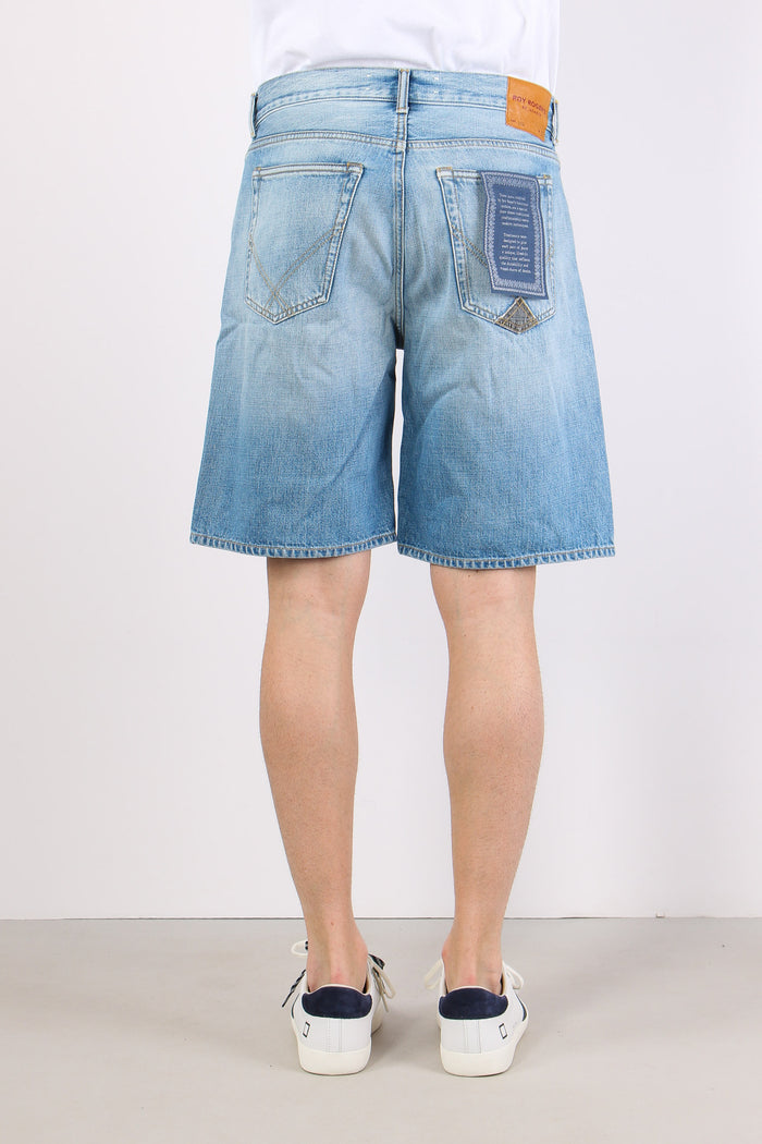Bermuda Denim Tela Ferma Denim Chiaro-4