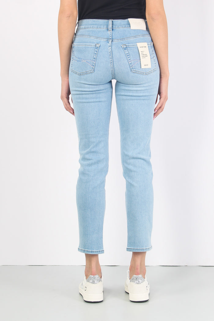 Jeans Authentic Crpped Denim Chiaro-4