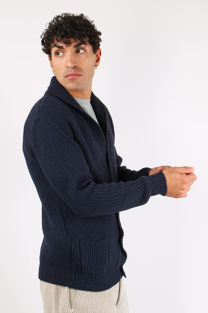 Cardigan Bottoni Blu Navy-7