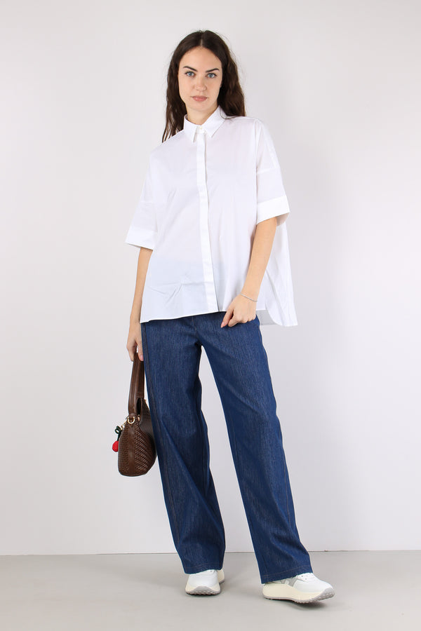 Camicia Over Svasata Manica 3/4 Bianco