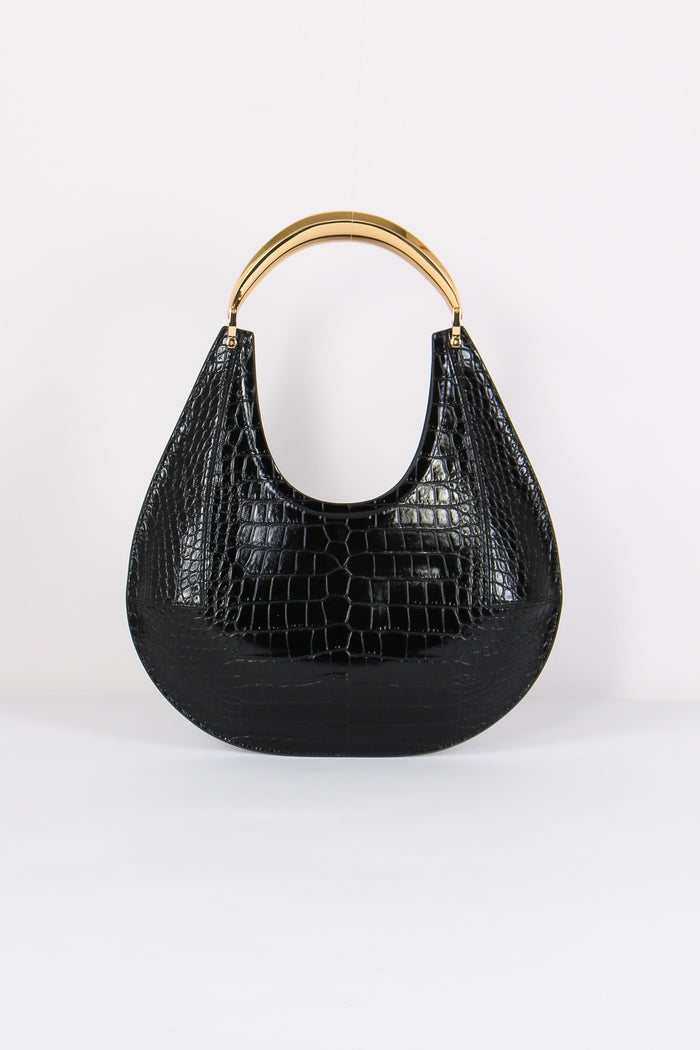 Borsa Hobo Manico Rigido Nero-5