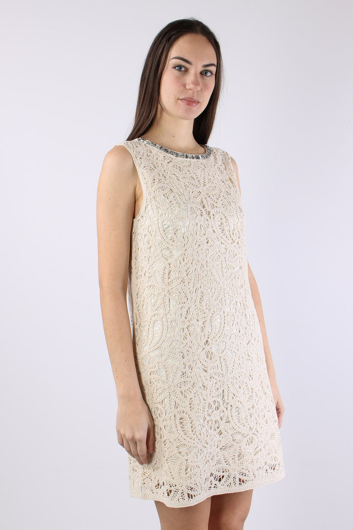 Abito Tubino Macrame Naturale/bianco-5
